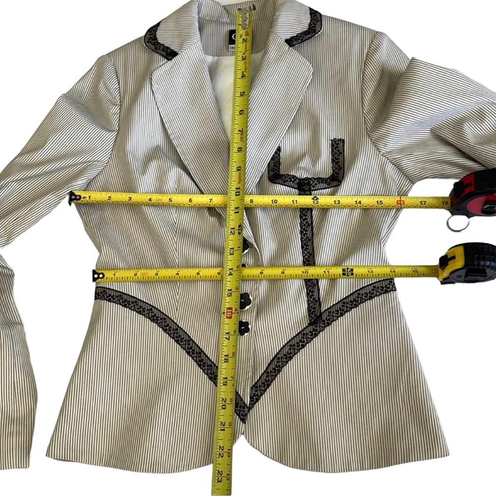 CARA LOTTI vintage jacket and skirt - black and cream, size S, VGC - Picture 8 of 16